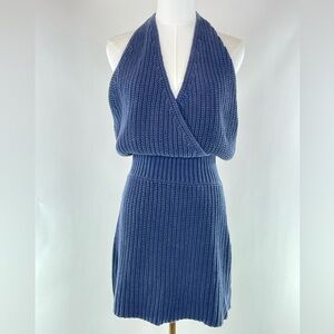 NICHOLAS Blake Halter Mini Dress in Navy, US Small